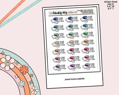 Rainbow Bought More Books Doodled Functional Typography Stickers - Adorably Amy Designs