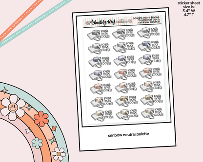 Rainbow Bought More Books Doodled Functional Typography Stickers - Adorably Amy Designs