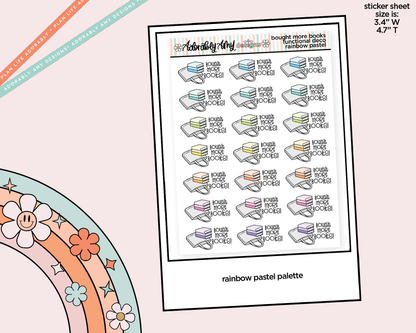 Rainbow Bought More Books Doodled Functional Typography Stickers - Adorably Amy Designs