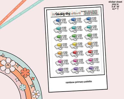 Rainbow Bought More Books Doodled Functional Typography Stickers - Adorably Amy Designs