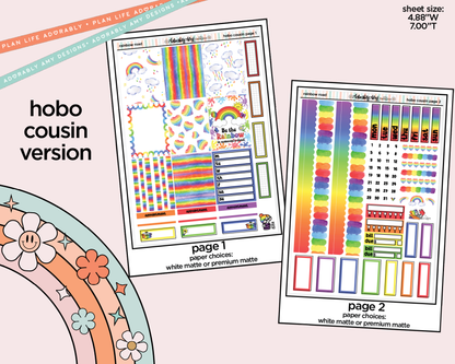 Hobonichi Cousin Weekly Rainbow Road Planner Sticker Kit for Hobo Cousin or Similar Planners