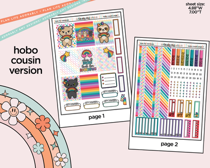 Hobonichi Cousin Weekly Look for Rainbows Planner Sticker Kit for Hobo Cousin or Similar Planners - Adorably Amy Designs