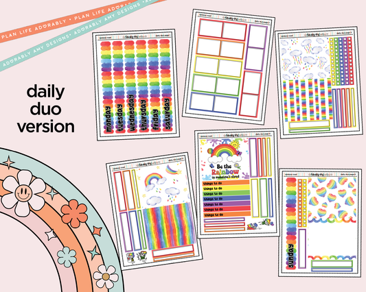 Daily Duo Rainbow Road Weekly Planner Sticker Kit for Daily Duo Planner