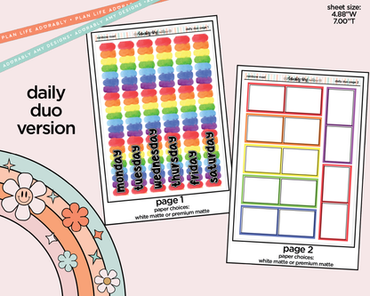 Daily Duo Rainbow Road Weekly Planner Sticker Kit for Daily Duo Planner