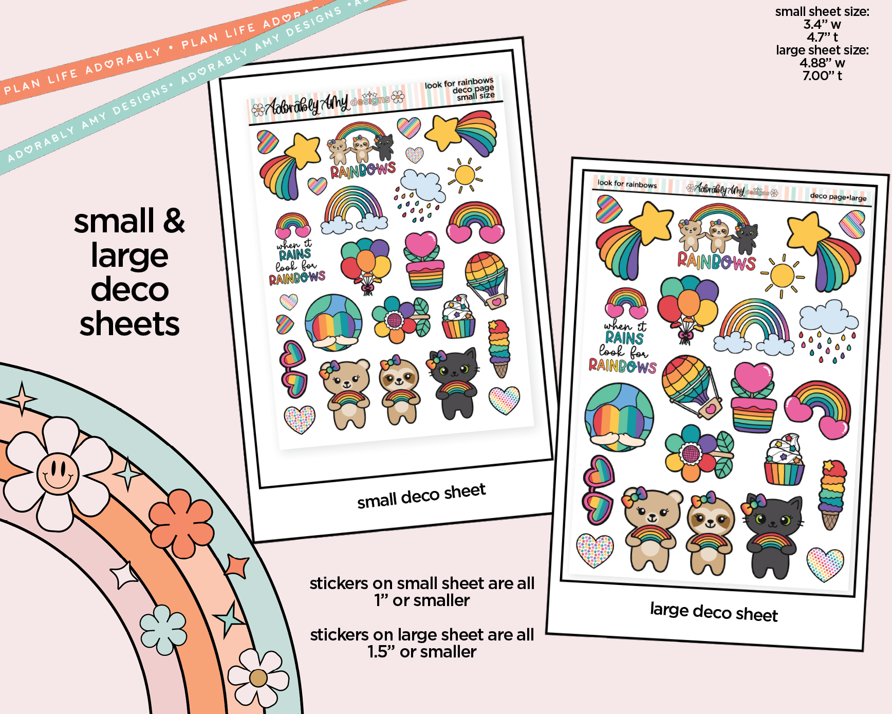 Look for Rainbows Weekly Kit Deco Pages - All Sizes - Adorably Amy Designs