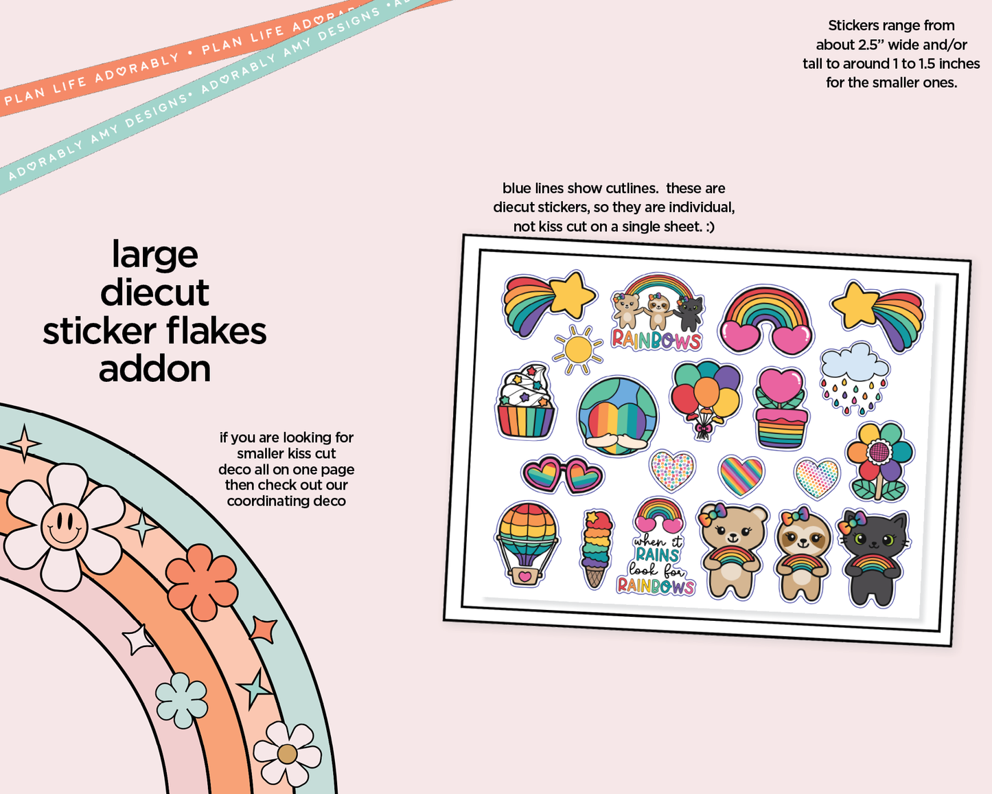 Look for Rainbows Weekly Kit Deco Pages - All Sizes - Adorably Amy Designs