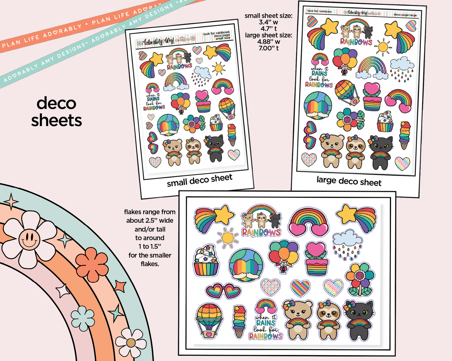 Look for Rainbows Weekly Kit Deco Pages - All Sizes - Adorably Amy Designs