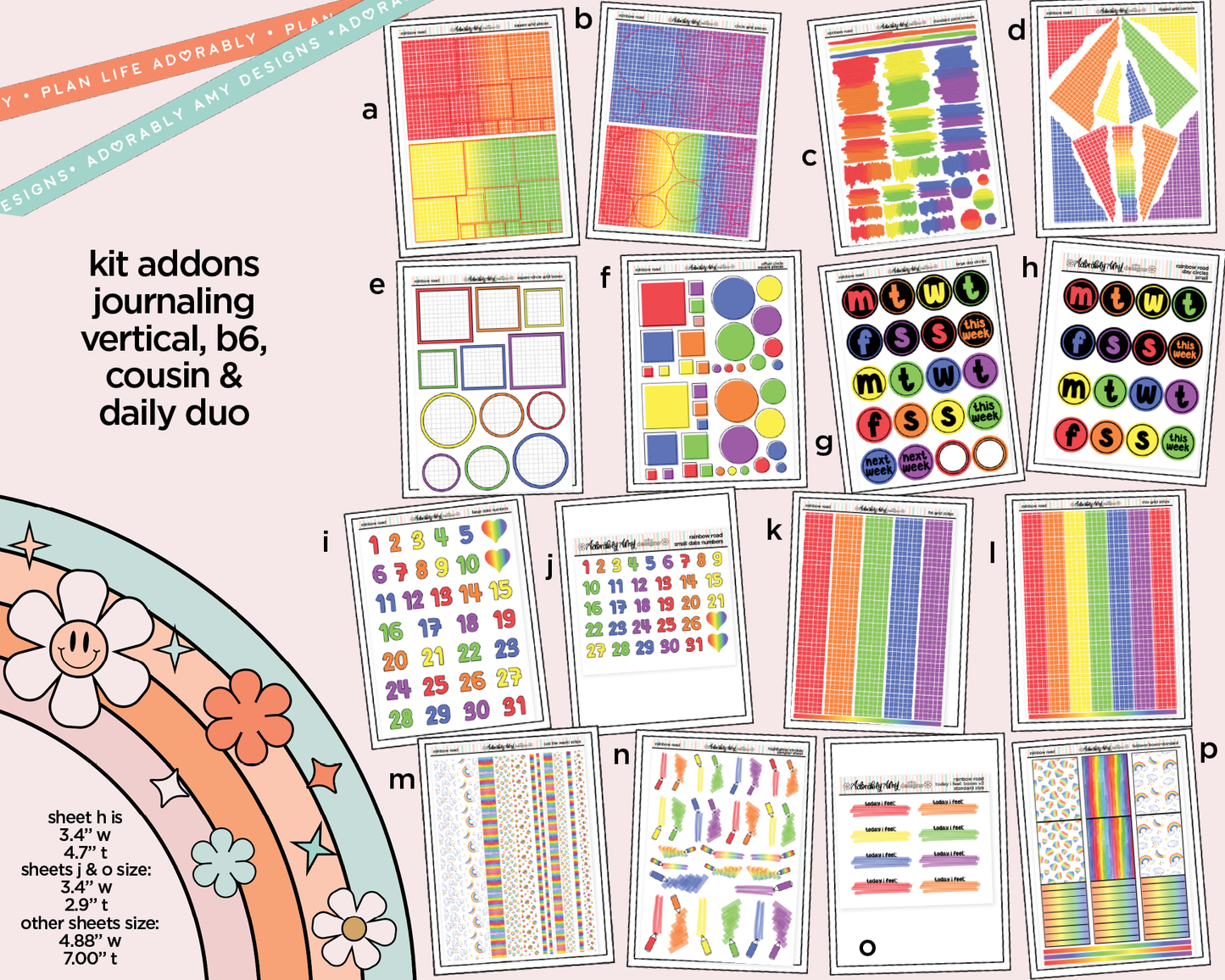 Rainbow Road Weekly Kit Addons - All Sizes - Strips, Smears and More!