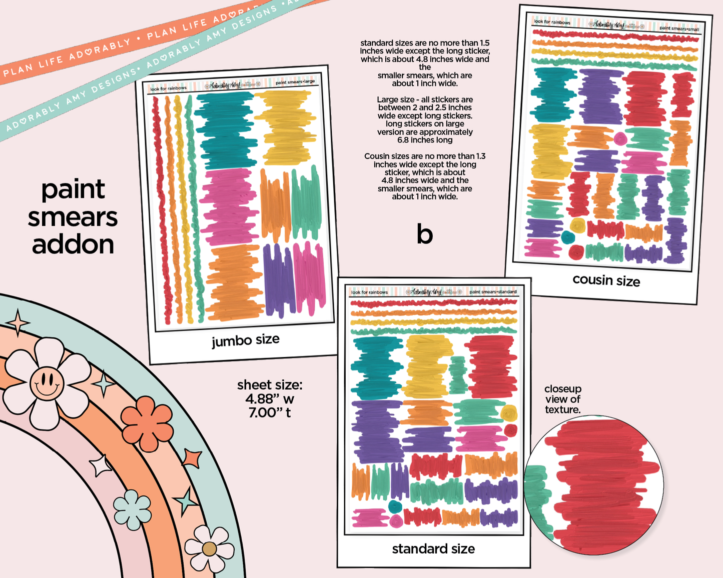 Look for Rainbows Weekly Kit Addons - All Sizes - Strips, Smears and More! - Adorably Amy Designs