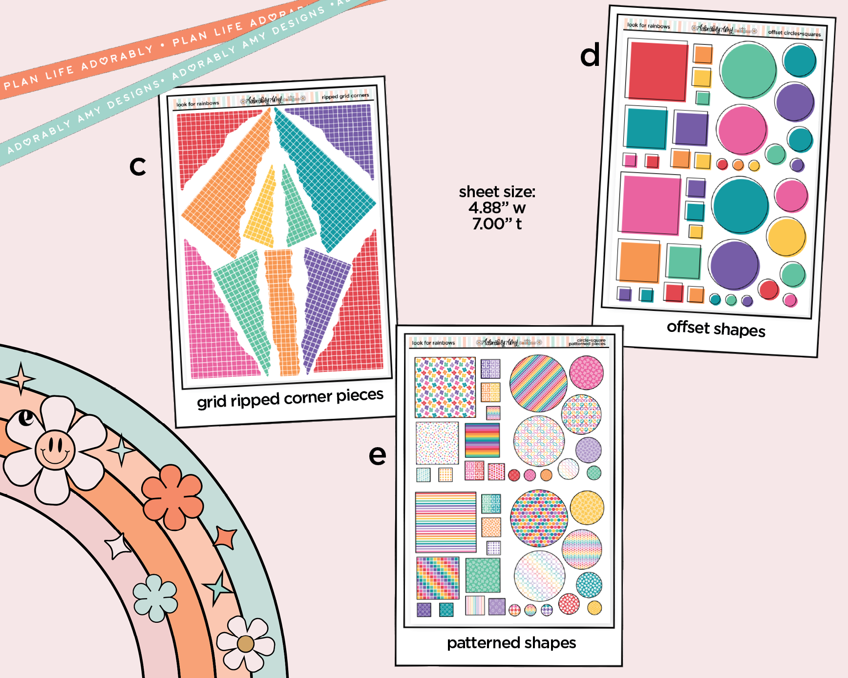 Look for Rainbows Weekly Kit Addons - All Sizes - Strips, Smears and More! - Adorably Amy Designs