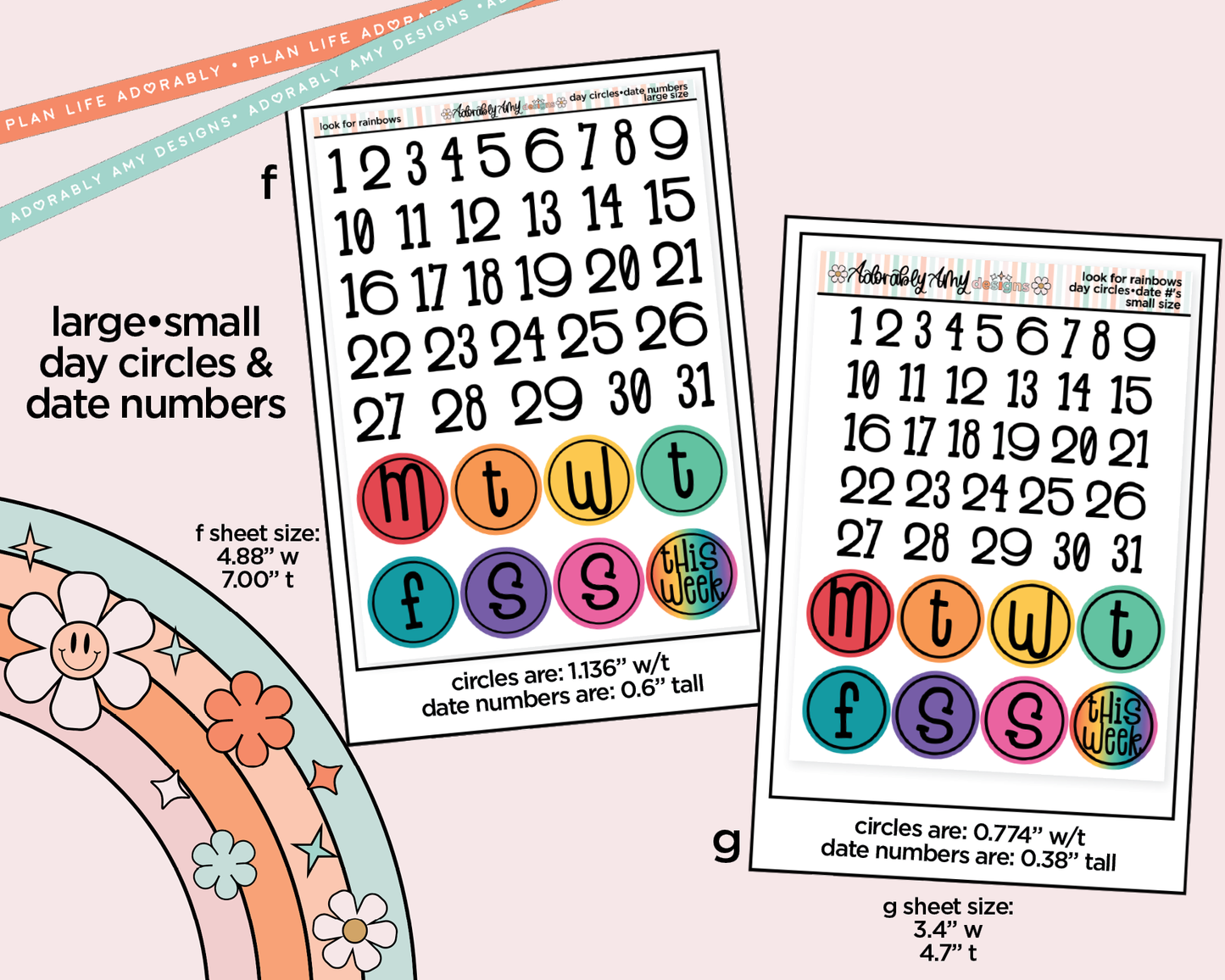 Look for Rainbows Weekly Kit Addons - All Sizes - Strips, Smears and More! - Adorably Amy Designs