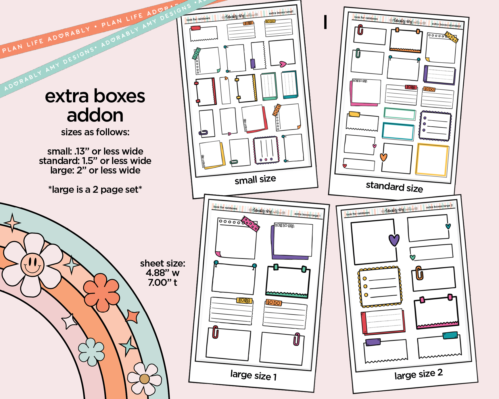 Look for Rainbows Weekly Kit Addons - All Sizes - Strips, Smears and More! - Adorably Amy Designs