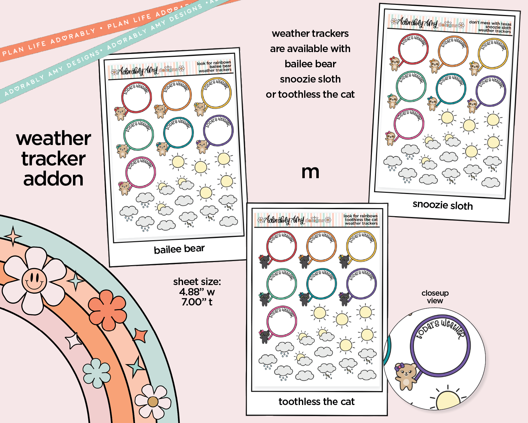 Look for Rainbows Weekly Kit Addons - All Sizes - Strips, Smears and More! - Adorably Amy Designs