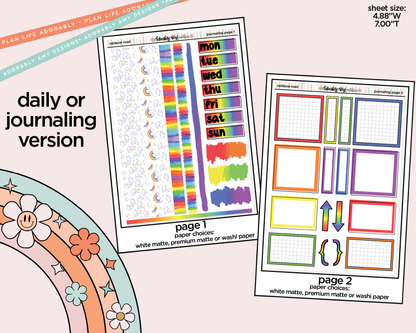 Journaling and Daily Planning Rainbow Road Planner Sticker Kit