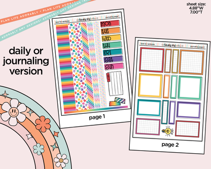 Journaling and Daily Planning Look for Rainbows Planner Sticker Kit - Adorably Amy Designs