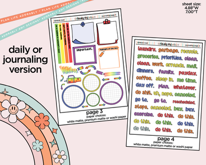 Journaling and Daily Planning Rainbow Road Planner Sticker Kit