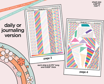 Journaling and Daily Planning Look for Rainbows Planner Sticker Kit - Adorably Amy Designs