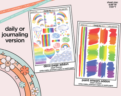 Journaling and Daily Planning Rainbow Road Planner Sticker Kit