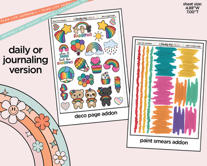 Journaling and Daily Planning Look for Rainbows Planner Sticker Kit - Adorably Amy Designs