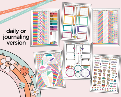 Journaling and Daily Planning Look for Rainbows Planner Sticker Kit - Adorably Amy Designs