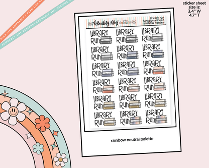 Rainbow Library Run Doodled Functional Typography Stickers - Adorably Amy Designs