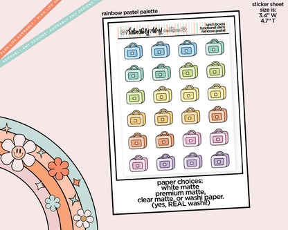 Rainbow School Lunchboxes Doodled Stickers for any Planner or Insert