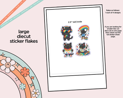 Toothless Cat Rainbow Pride Decoration Character Planner Stickers - Adorably Amy Designs