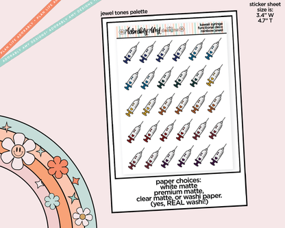 Rainbow Syringe - Shot Doodled Stickers for any Planner or Insert