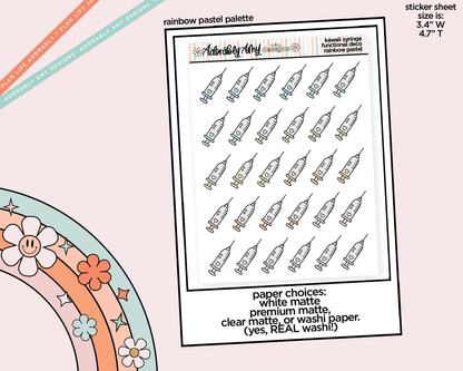 Rainbow Syringe - Shot Doodled Stickers for any Planner or Insert