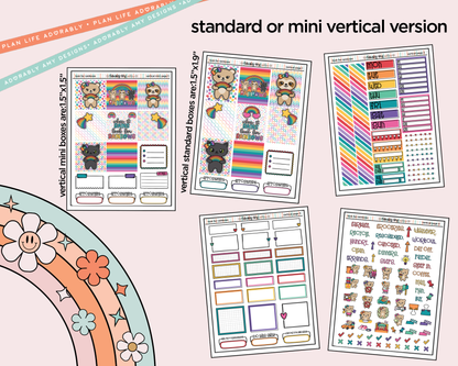 Vertical Look for Rainbows Sticker Kit for Vertical Standard Size Planners or Insert - Adorably Amy Designs