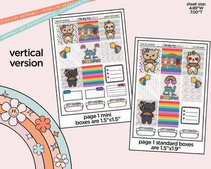 Vertical Look for Rainbows Sticker Kit for Vertical Standard Size Planners or Insert - Adorably Amy Designs