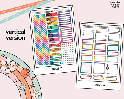 Vertical Look for Rainbows Sticker Kit for Vertical Standard Size Planners or Insert - Adorably Amy Designs