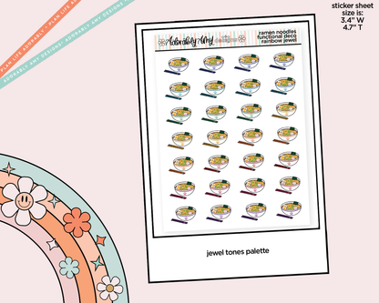 Rainbow Ramen Noodles Doodled Icon Stickers