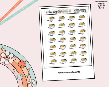 Rainbow Ramen Noodles Doodled Icon Stickers