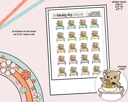 Bailee Bear Ramen Noodles Decoration Character Planner Stickers