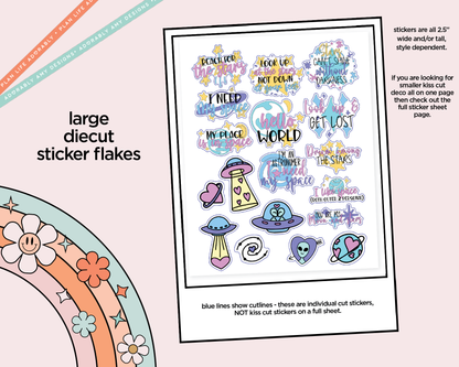 Reach for the Stars Deco Typography Sampler Planner Stickers