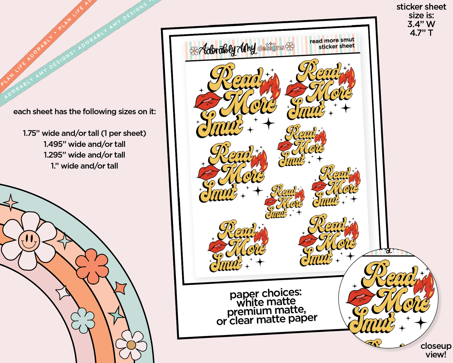 Read More Smut Sampler Planner Stickers for any Planner or Insert