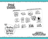 Foiled Reading is Dreaming Books and Reading Themed Typography Sampler Planner Stickers for any Planner or Insert
