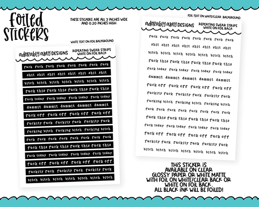 Foil Quote Strips Collection - Repeating Swear Words