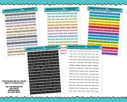 Rainbow, Black or White Quote Strips - Repeating Swear Words