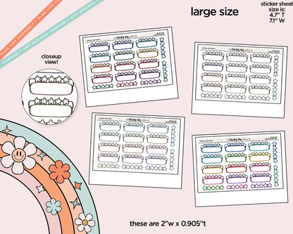 Rainbow Doodled Review Star Boxes Large/Jumbo Size Stickers - Adorably Amy Designs