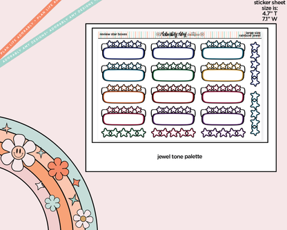 Rainbow Doodled Review Star Boxes Large/Jumbo Size Stickers - Adorably Amy Designs