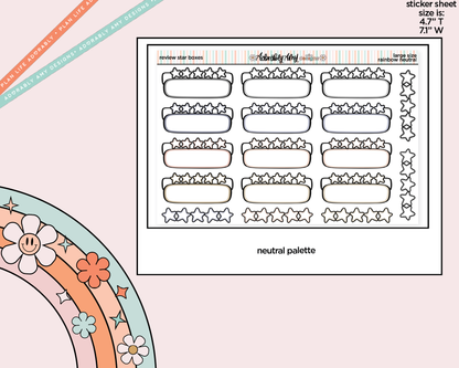 Rainbow Doodled Review Star Boxes Large/Jumbo Size Stickers - Adorably Amy Designs