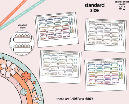 Rainbow Doodled Review Star Boxes Standard Size Stickers - Adorably Amy Designs