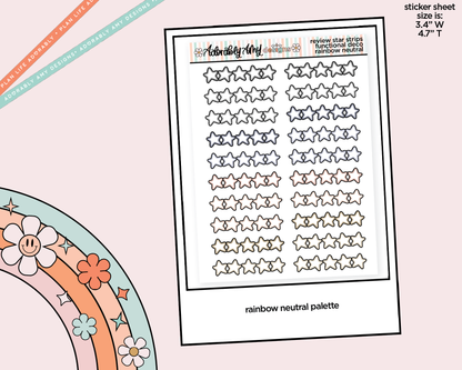 Rainbow Doodled Review Star Strips Standard Size Stickers - Adorably Amy Designs