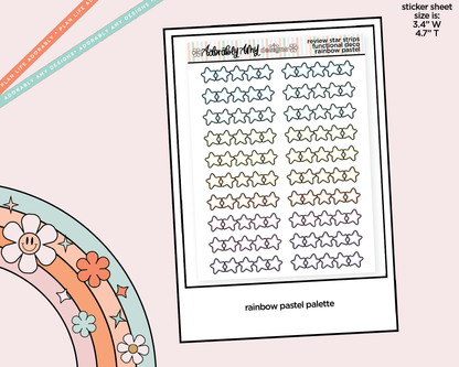 Rainbow Doodled Review Star Strips Standard Size Stickers - Adorably Amy Designs