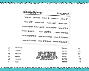 Foiled Tiny Text Series - Review Stars Checklist Size Planner Stickers for any Planner or Insert