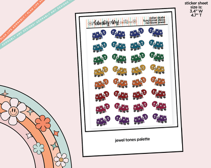 Rainbow Roller Skates - Roller Skating Doodled Icon Stickers - Adorably Amy Designs