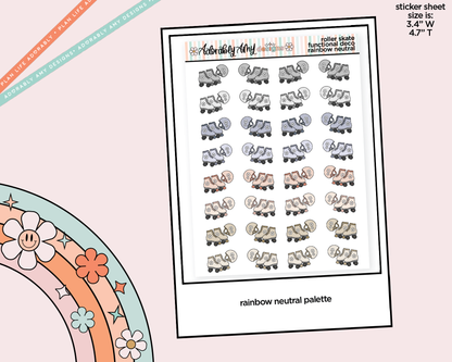 Rainbow Roller Skates - Roller Skating Doodled Icon Stickers - Adorably Amy Designs