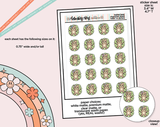 Bailee Bear Rollin' in Dollars Decoration Planner Stickers